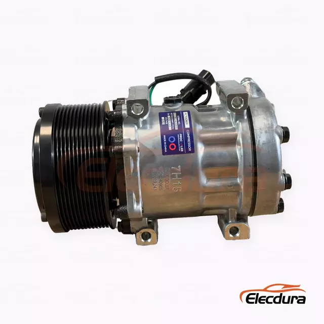 7H15 24V 12PK 126 mm Heavy-Duty A/C Compressor for Caterpillar equipment with new-style plug