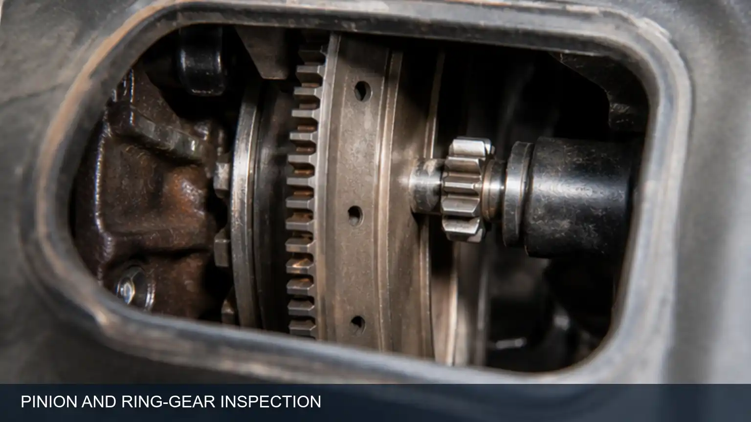 Starter pinion and flywheel ring-gear inspection after a click-no-crank complaint