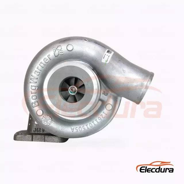 Elecdura S2A Turbocharger 318615 OE RE508877 complete assembly compressor and turbine housing view