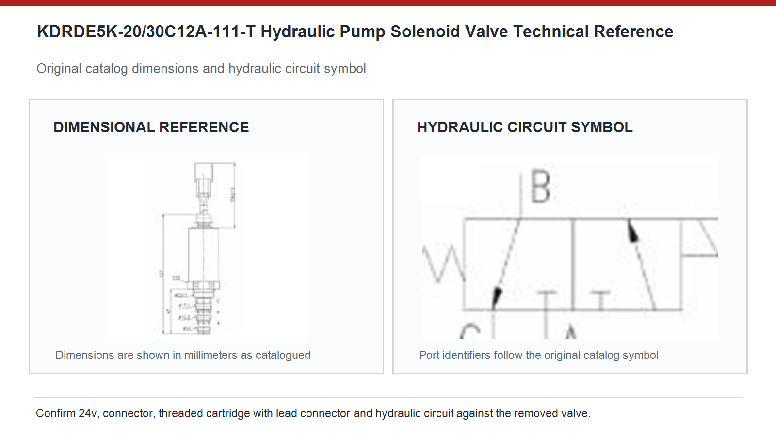 KDRDE5K-20/30C12A-111-T Kobelco hydraulic pump solenoid valve dimensions and hydraulic circuit diagram