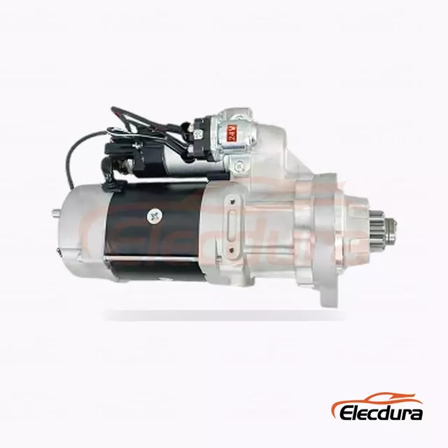Motor Starter CW Tugas Berat 24V 7.2kW 12 Gigi, Tampak Samping Lengkap