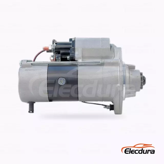 428000-9340 Freightliner 108SD motor de partida atacado, vista lateral completa