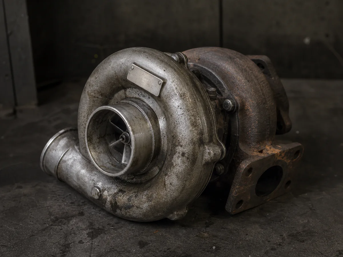 Used turbocharger example showing the housing and identification plate